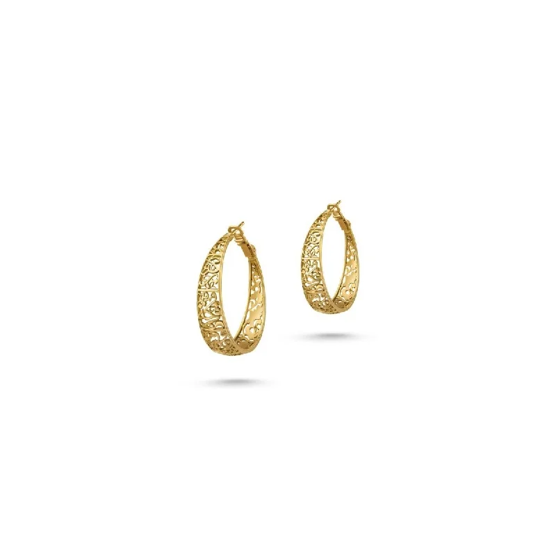 Women’s creative earrings-Floral Hoop Earrings