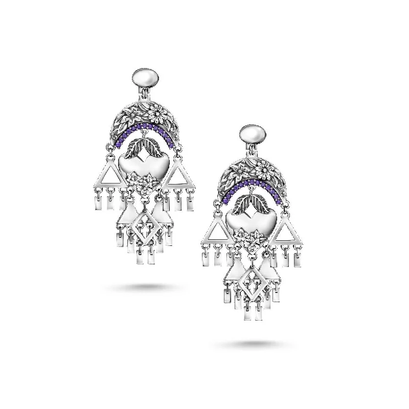 Women’s dangling gemstone earrings-Fallahy Heart Earrings