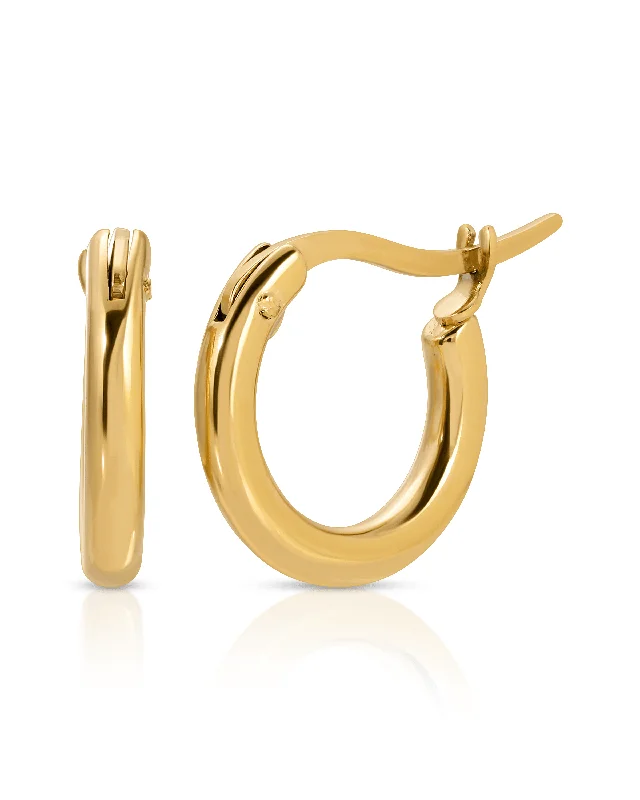 Women’s clip-on earrings-Thick Small Hoop Earrings