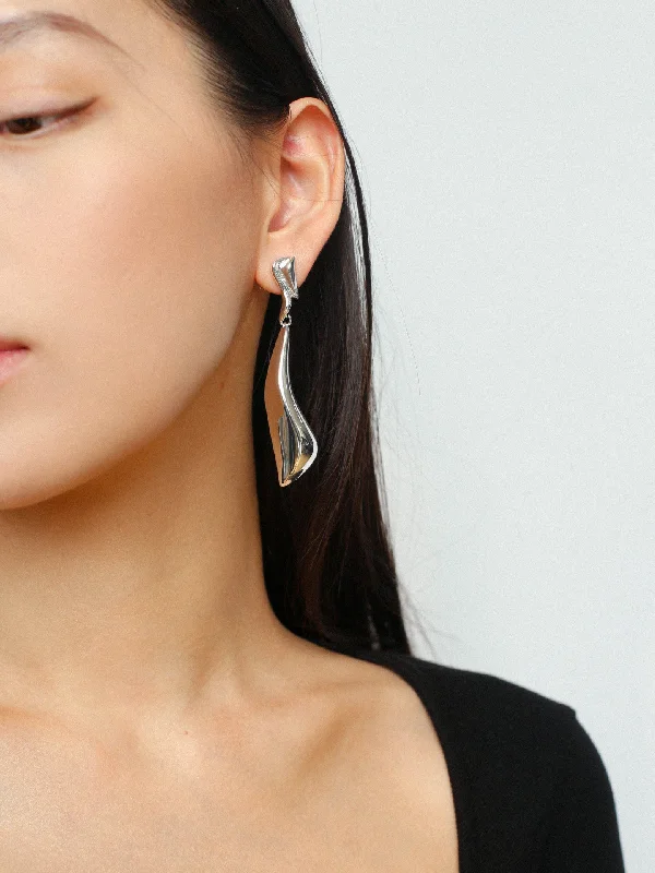 Women’s small hoop earrings-Unique Irregular Long Line Drop Earrings