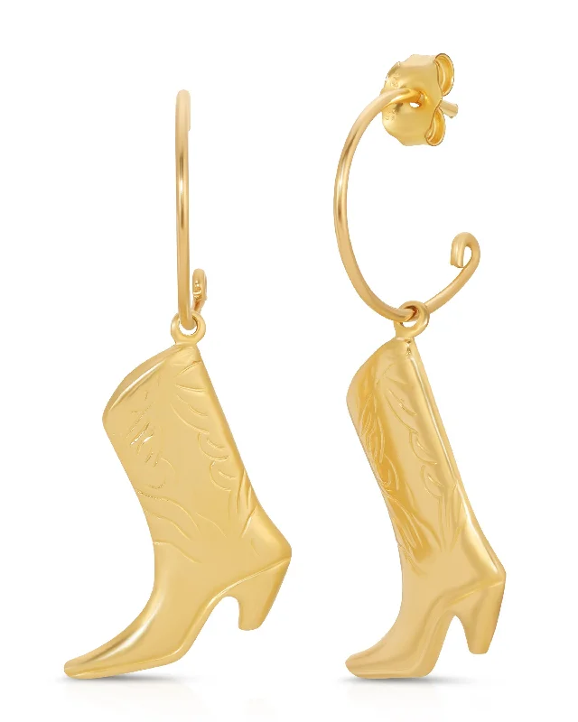 Women’s fashion statement earrings-Balson Boot Earrings