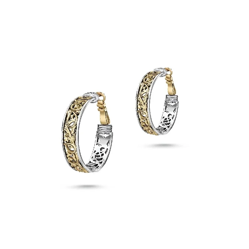 Women’s vintage diamond earrings-Blessings Hoop Earrings