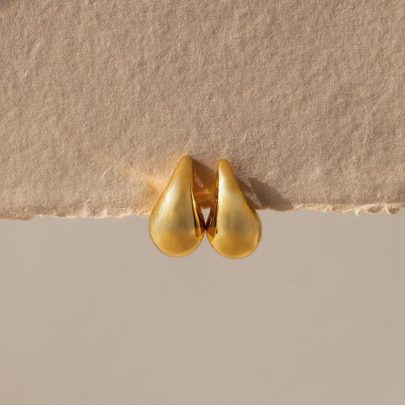 Women’s eco-friendly earrings-Chunky Tear Drop Studs