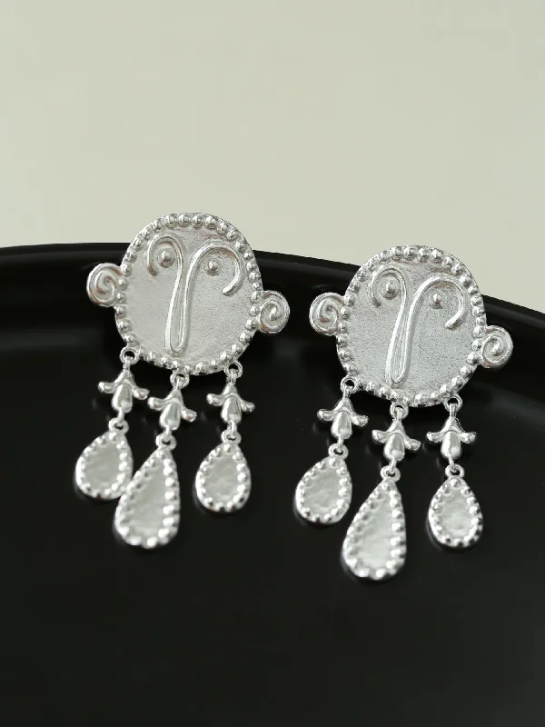 Women’s emerald earrings-Sterling Silver Crying Man Earrings