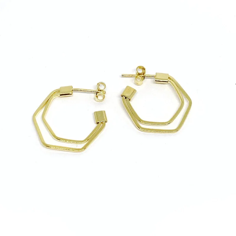 Women’s handmade earrings-Shaped Hoop Earrings