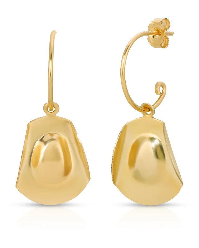 Women’s gold drop earrings-Balson Hat Earrings