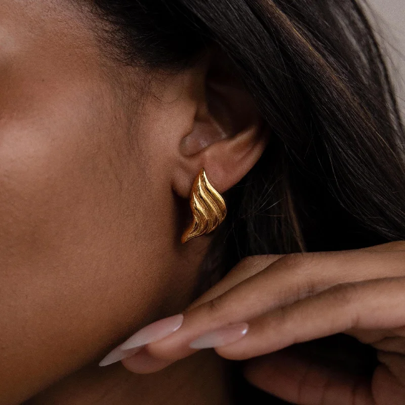 Women’s fashion statement earrings-Bold Wing Studs