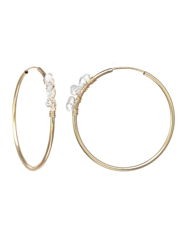 Women’s gold drop earrings-Selena Herkimer Hoop Earrings