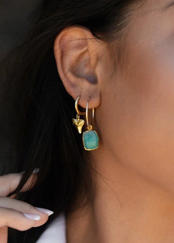 Women’s diamond drop earrings-Chrysoprase Gold Medium Hoop Earrings - Anuhea