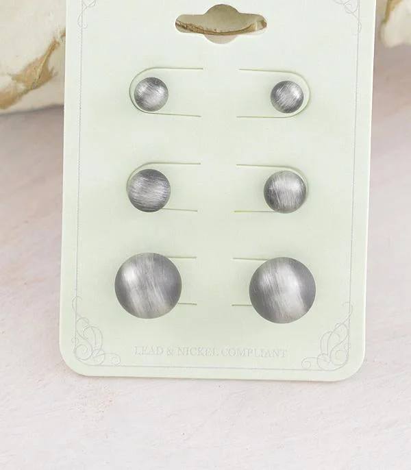 Women’s birthstone earrings-Faux Navajo Pearl Stud Earrings Set