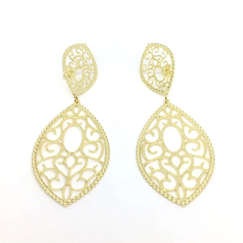 Women’s statement diamond earrings-Spicy Gold Earrings