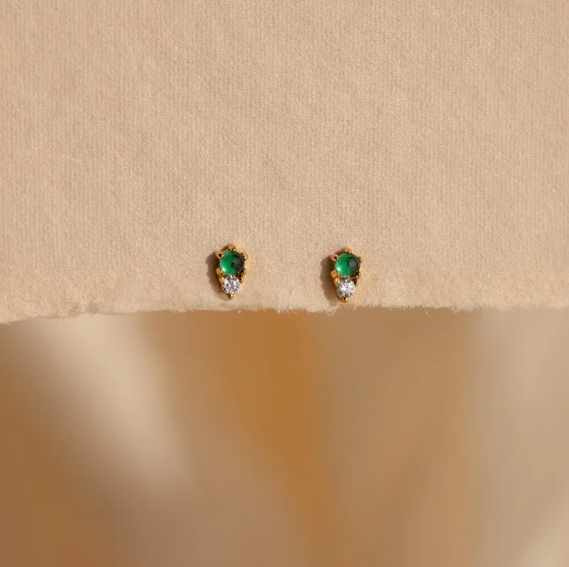 Women’s elegant drop earrings-Raindrop Jade Studs