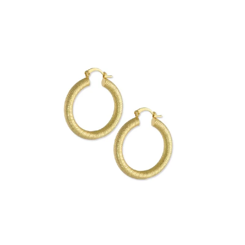 Women’s minimal earrings-Thick Detailed Hoop