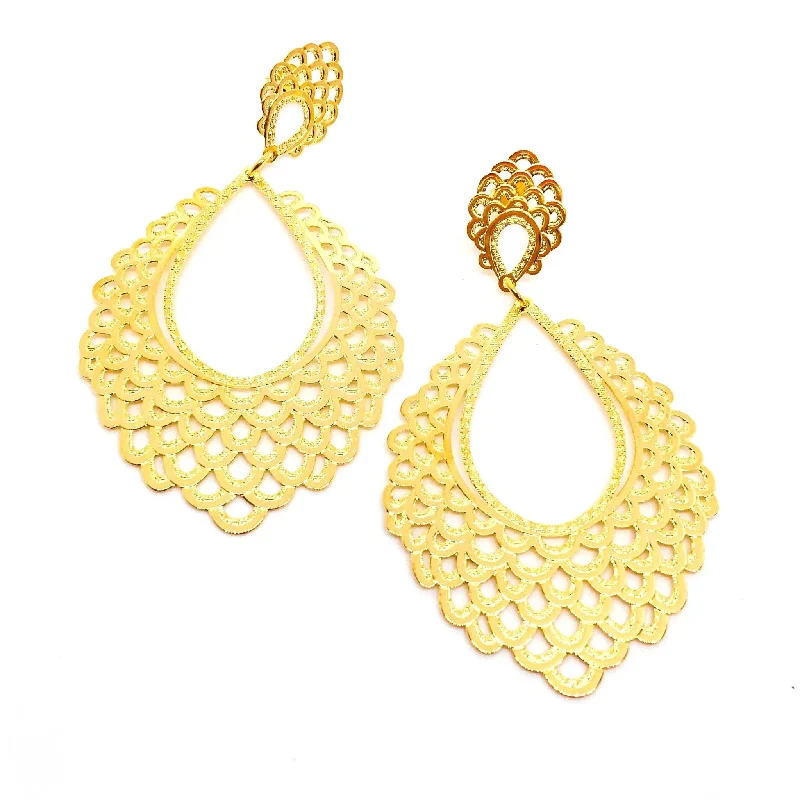 Women’s floral earrings-Spanish Abanico Renda