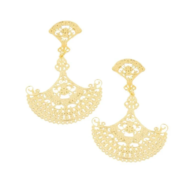 Women’s statement hoop earrings-Cordoba Abanico