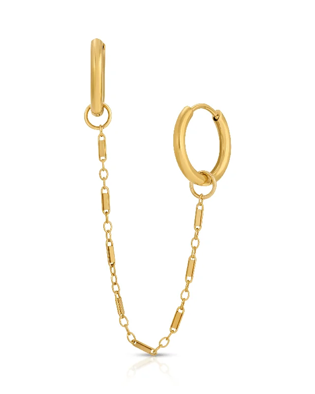 Women’s fashion earrings-Quinny Chain Hoop