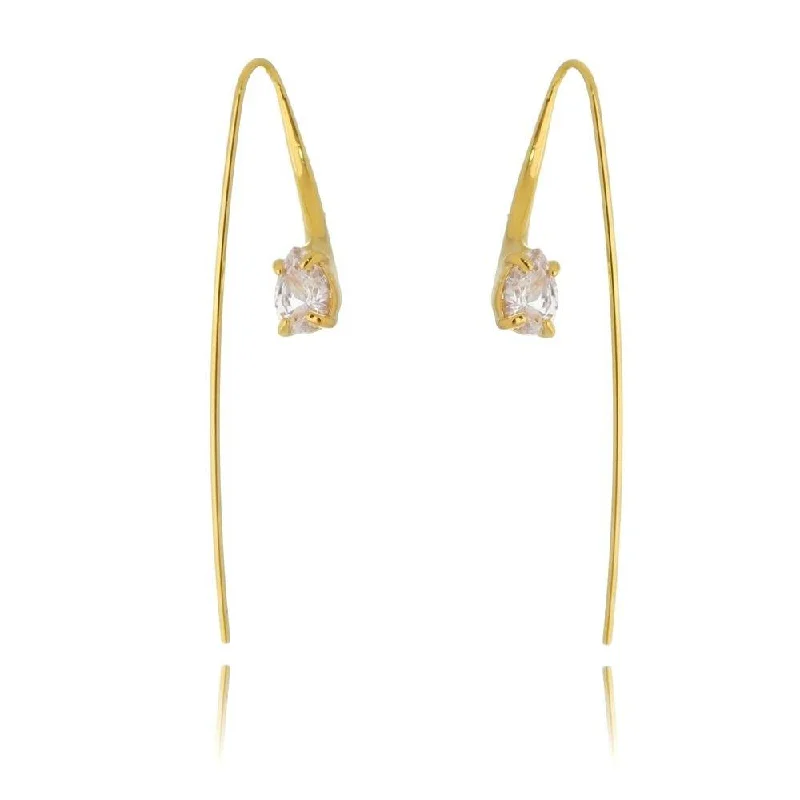 Women’s vintage earrings-Cubic Zirconia Loop Dangling Earring