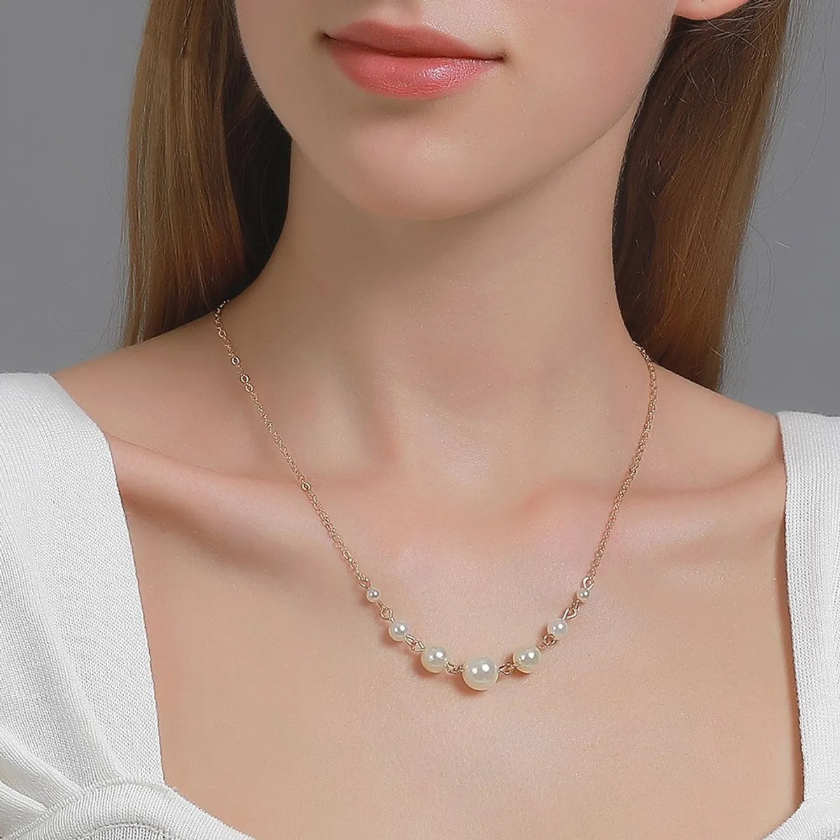 Women’s wedding set necklaces-Hot Selling Fashion Simple Pearl Necklace Wholesale