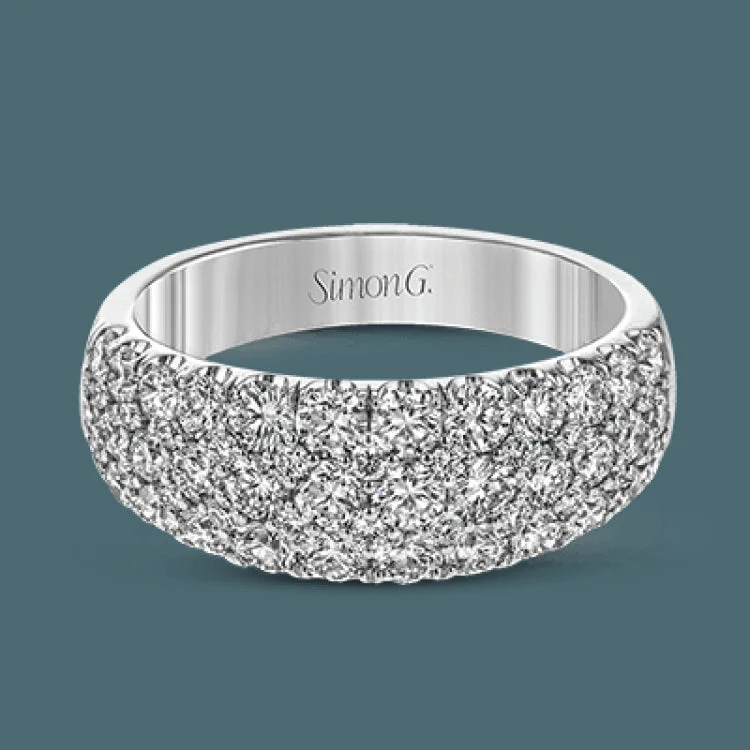 Women’s halo diamond engagement rings-This wonderful, contemporary wedding band glitters with a remarkable 2.00 ctw of round white diamonds set in white gold.