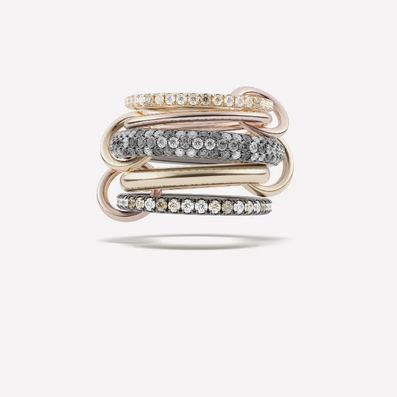 Women’s stackable diamond rings-Leo