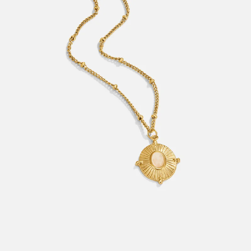 Women’s classic gold necklaces-Monique Vintage Stone Necklace