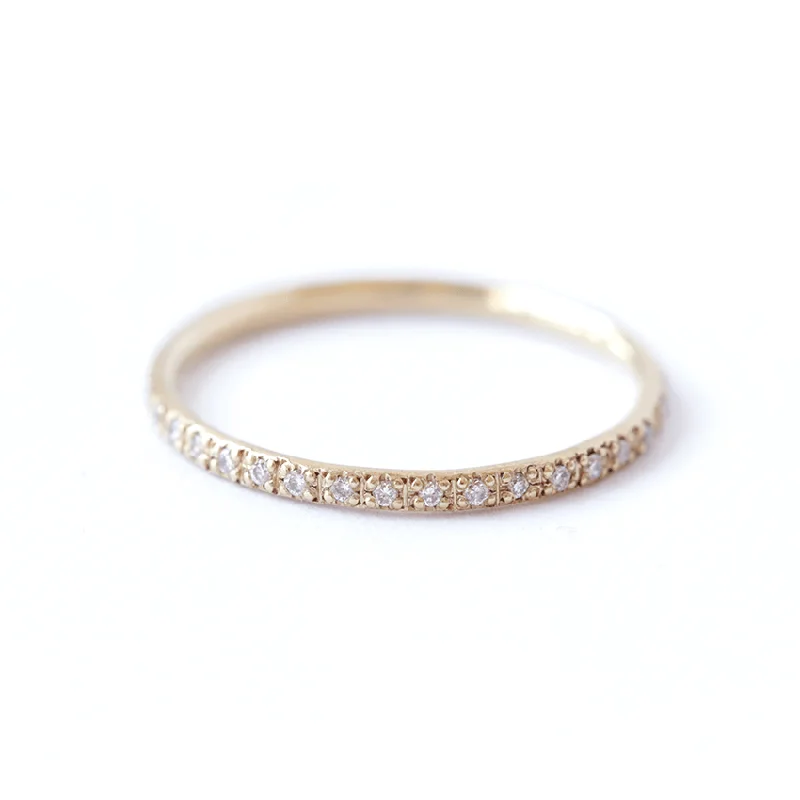 Women’s adjustable gemstone rings-Thin Diamond Eternity Ring