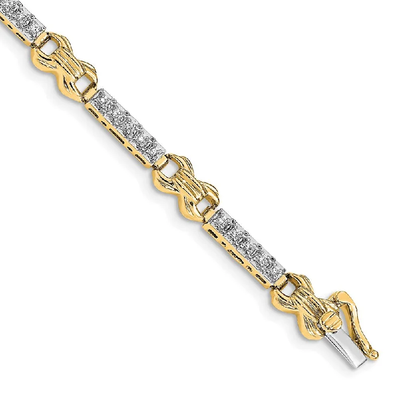 Women’s tennis bangle bracelets-14k Two-tone Diamond Bracelet-WBC-BM4617-033-WYA