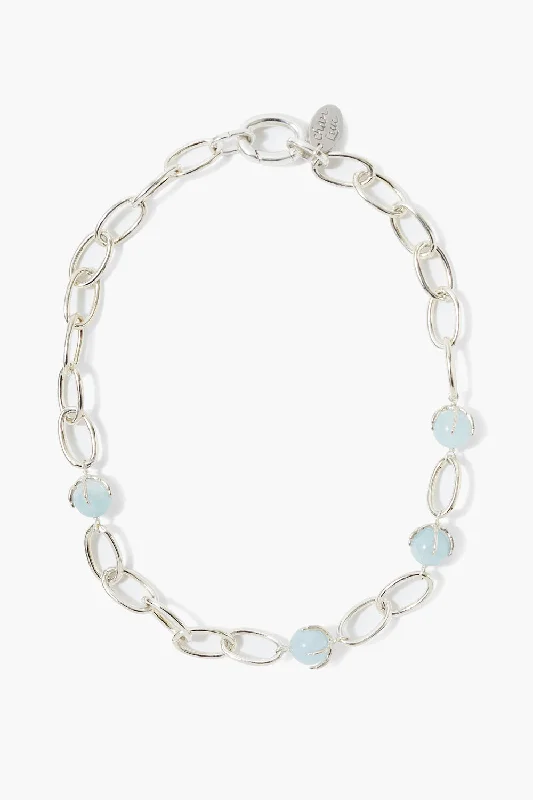 Women’s diamond statement necklaces-Lark Chain Necklace Aquamarine