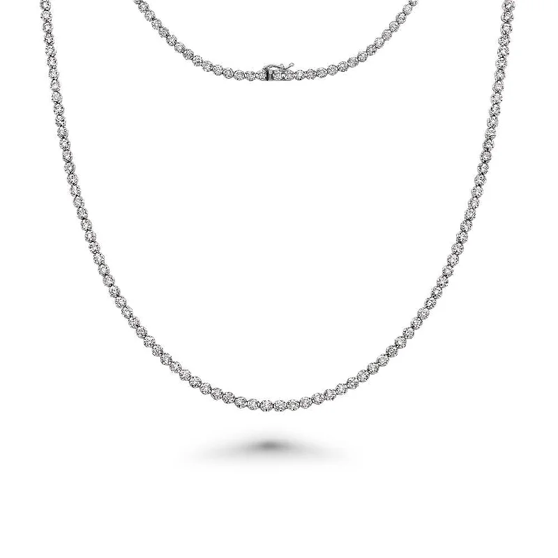 Women’s classic gold necklaces-Diamond Tennis Necklace (7.00 ct.) 2.2 mm Buttercup Setting in 14K Gold