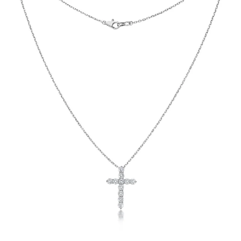 Women’s custom necklaces-Diamond Cross Necklace (1.25 ct.) in 14K Gold