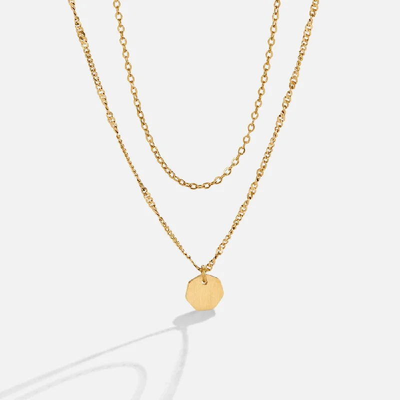 Women’s minimalist necklaces-Miranda Layered Gold Necklace