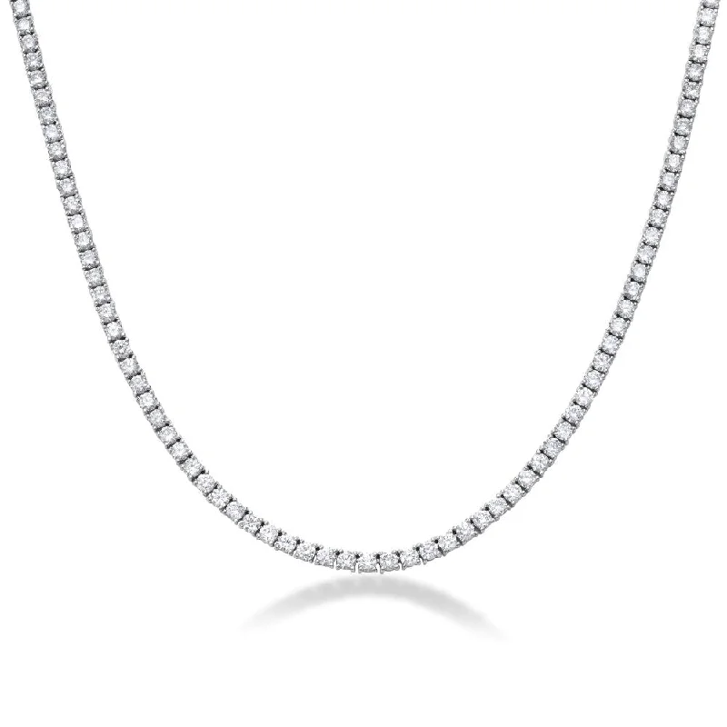 Women’s colorful necklaces-Lab Grown Diamond Tennis Necklace (17.00 ct.) 3.50mm 4-Prongs Setting in 14K Gold