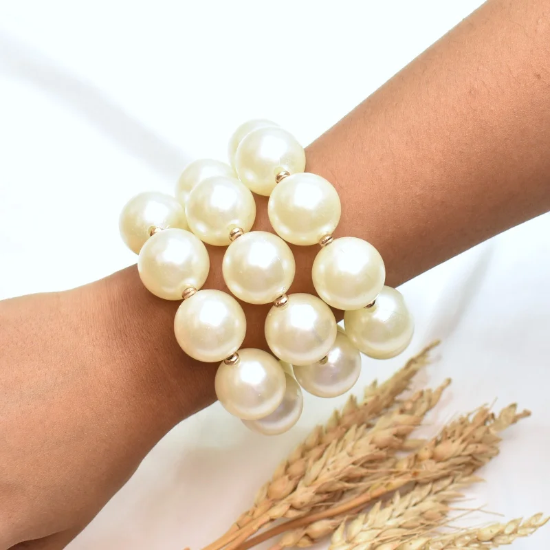 Women’s romantic bracelets-TFC Trio Of Pearl Beaded Bracelet (set of 3)