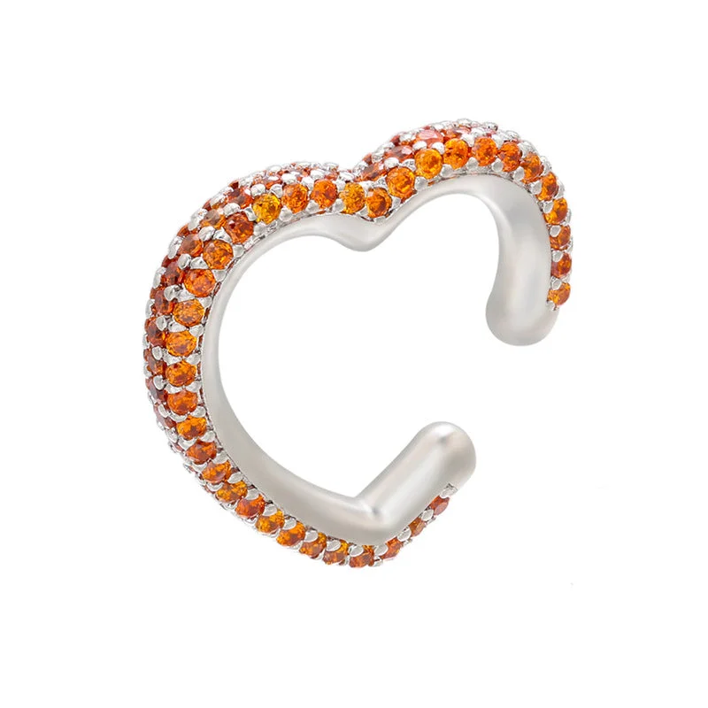 White Gold Color Orange Diamond