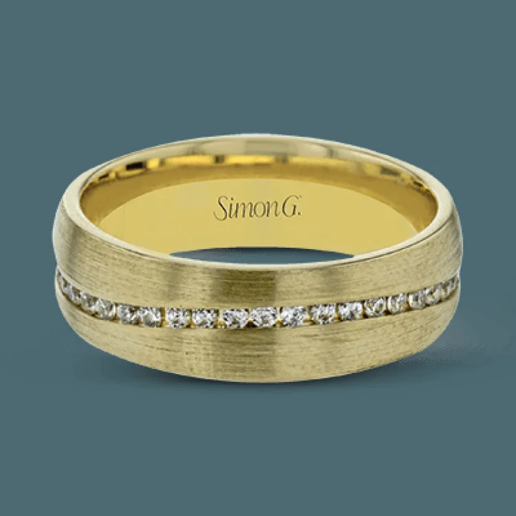 Women’s affordable engagement rings-.46 ctw of white diamonds glimmer against a backdrop of brushed yellow gold in this exquisite wedding band