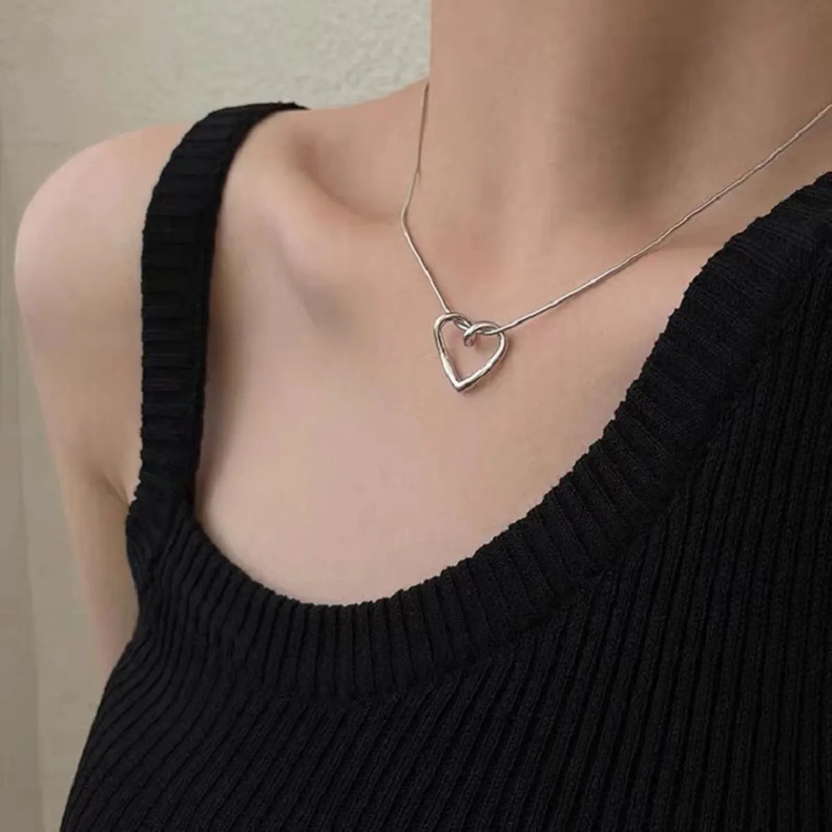 Women’s layering necklaces-Fashion Heart Shape Alloy Plating Women's Necklace 1 Piece