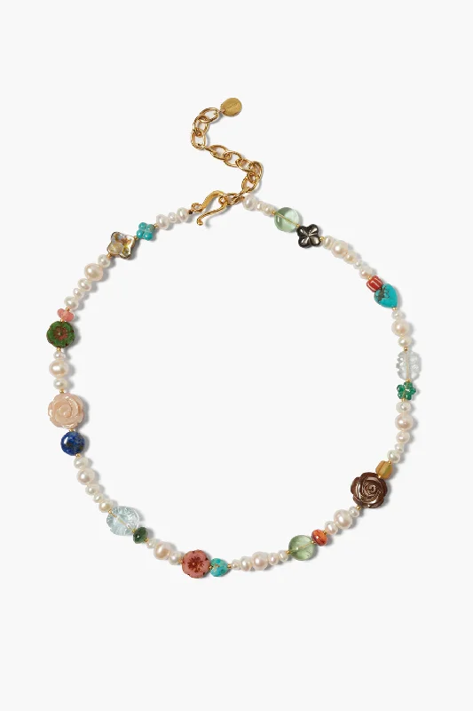 Women’s emerald necklaces-Jardin Necklace White Pearl Mix