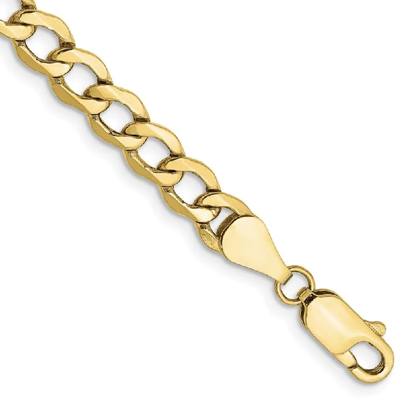 Women’s vintage bangles-10k Yellow Gold 5.25mm Semi-Solid Curb Link Chain Bracelet, 7"