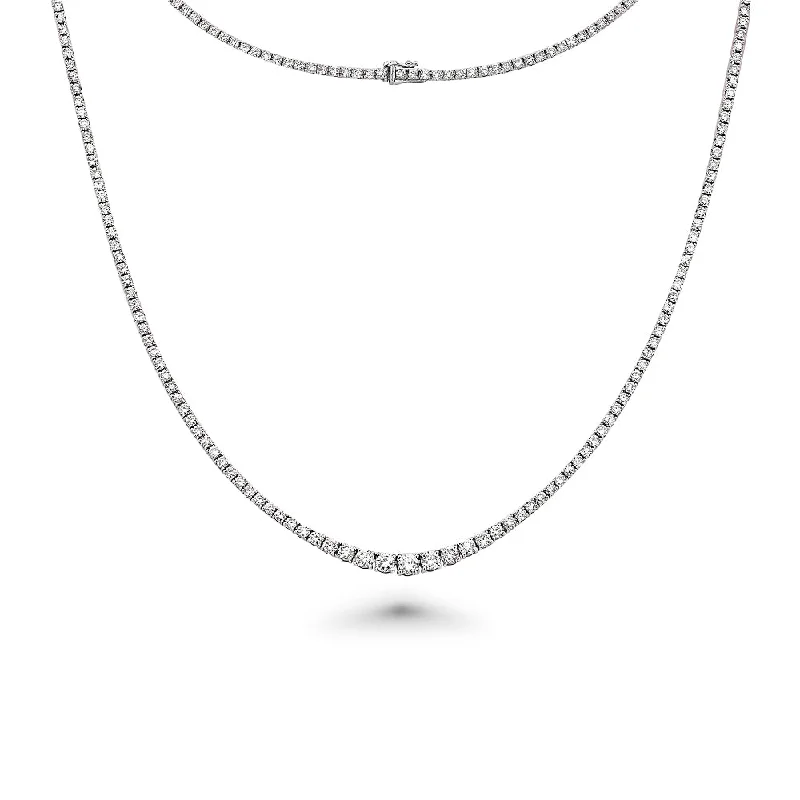 Women’s matching necklaces sets-Riviera Diamond Tennis Necklace (17.50 ct.) 4-Prongs Setting in 14K Gold