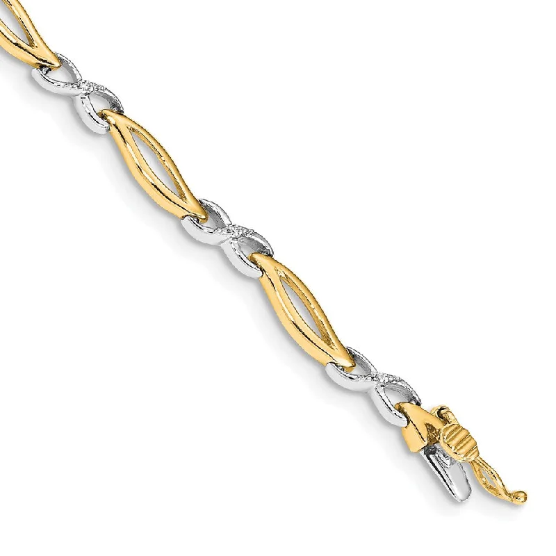 Women’s animal print bracelets-14k Two-tone Diamond Infinity 7 in Link Bracelet-WBC-BM4599-003-YWA