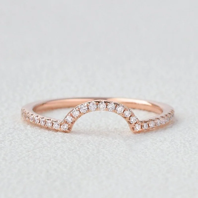 Women’s stackable rings-Minimalist Moissanite Half Eternity Ring