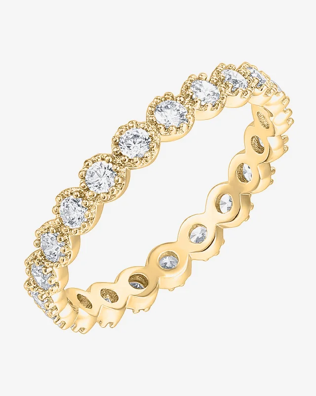 Women’s romantic promise rings-Vermeil Cassidy Eternity Band