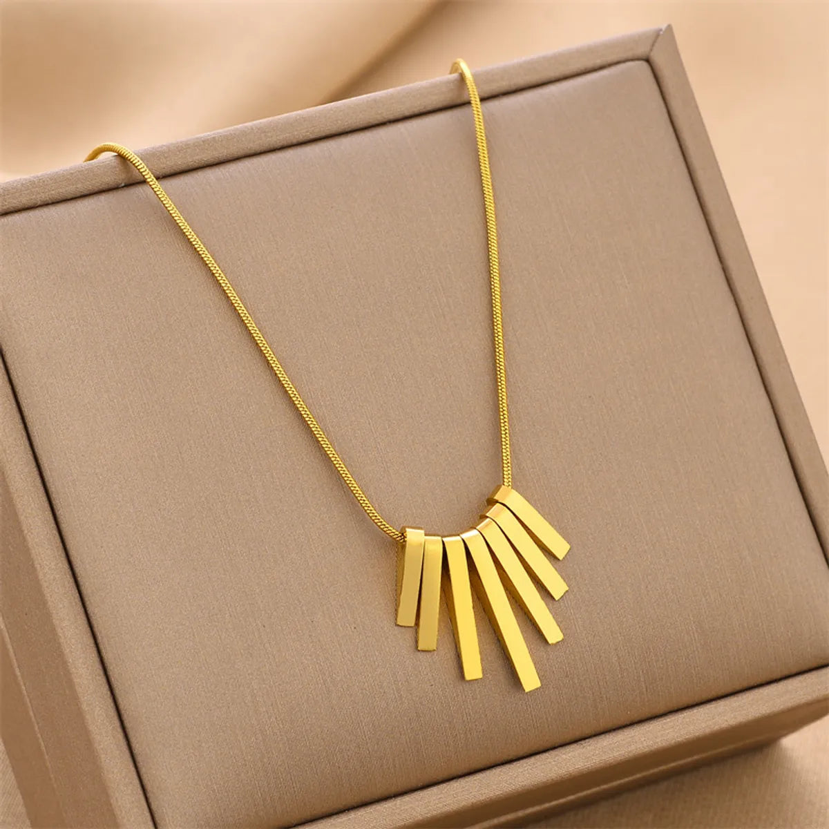 Women’s elegant pendant necklaces-Fashion Square Titanium Steel Plating Necklace 1 Piece