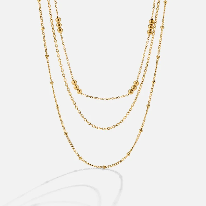 Women’s opal and diamond necklaces-Tessa Triple Layered Necklace