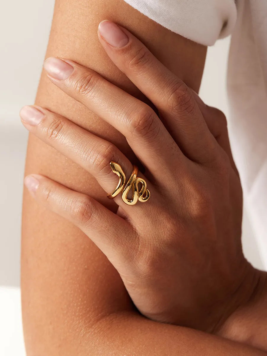 Women’s statement pearl rings-Stainless Steel Gold Plated