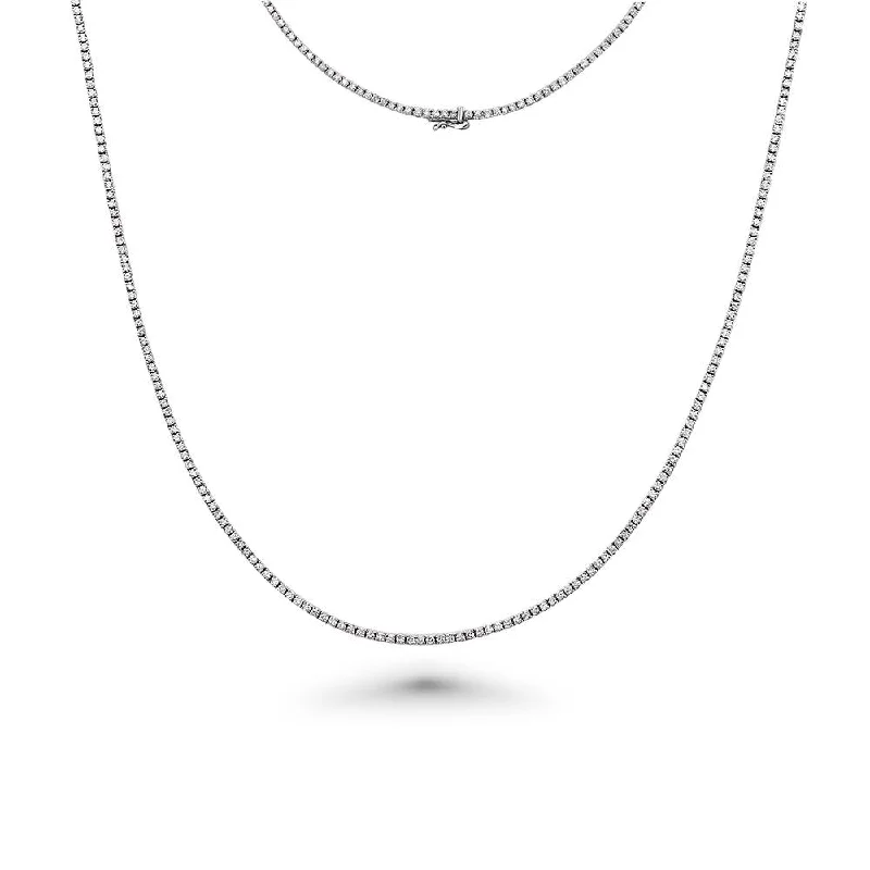 Women’s dainty necklaces-Diamond Tennis Necklace (3.50 ct.) 1.6 mm 4-Prongs Setting in 14K Gold