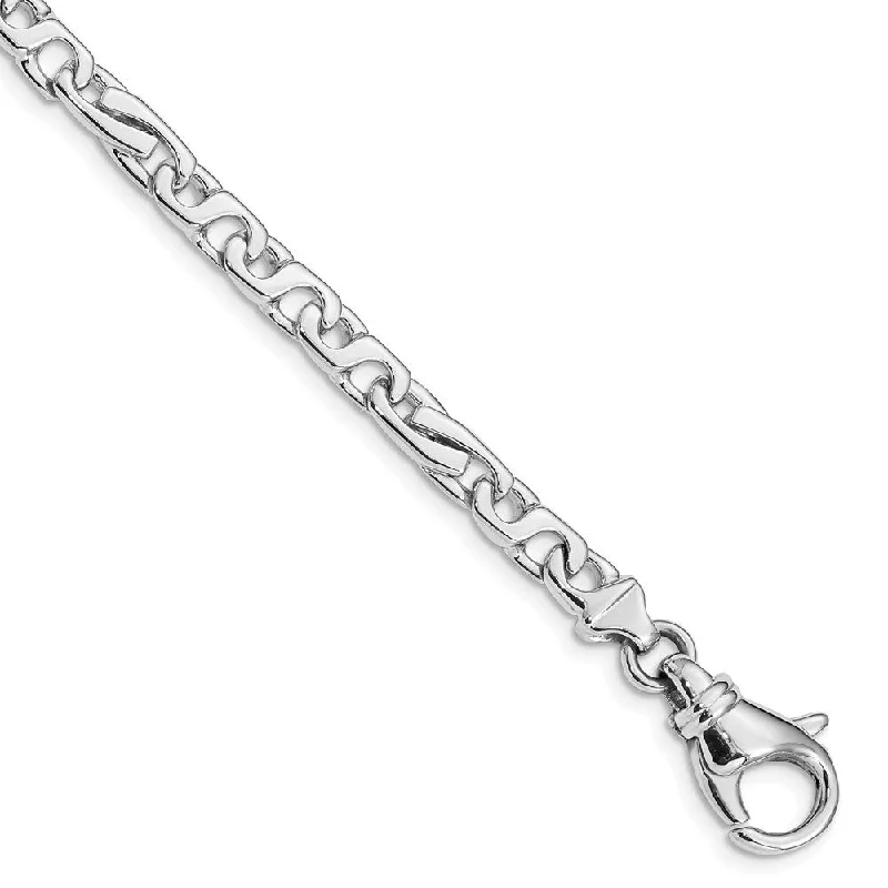 Women’s casual bracelets-14k White Gold 5.8mm Fancy Link Bracelet, 8"