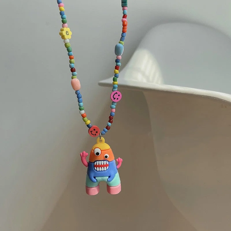 Little Monster Beaded Necklace