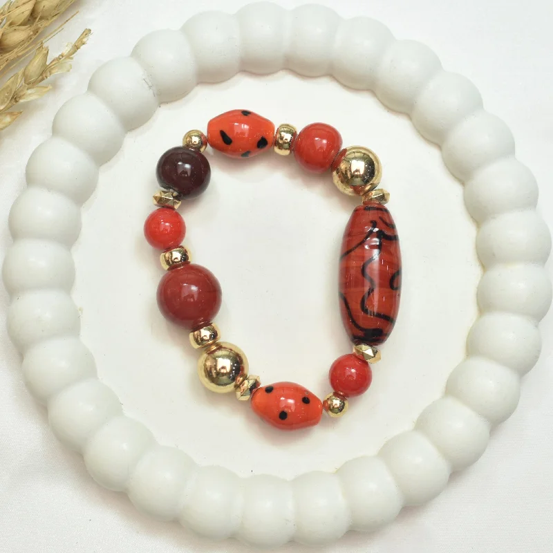 Women’s gemstone stretch bracelets-TFC Cherry Tomato Gold Plated Bracelet