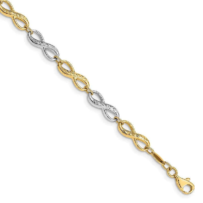 Women’s geometric bracelets-14K Two-tone Infinity Symbol Bracelet-WBC-FB1521-7.5